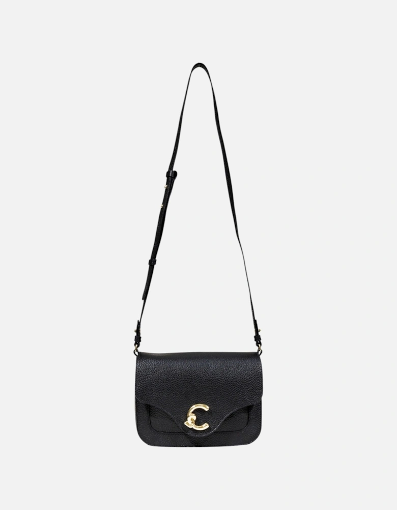 Magnetic Fastening Leather Bag with Inside Pockets