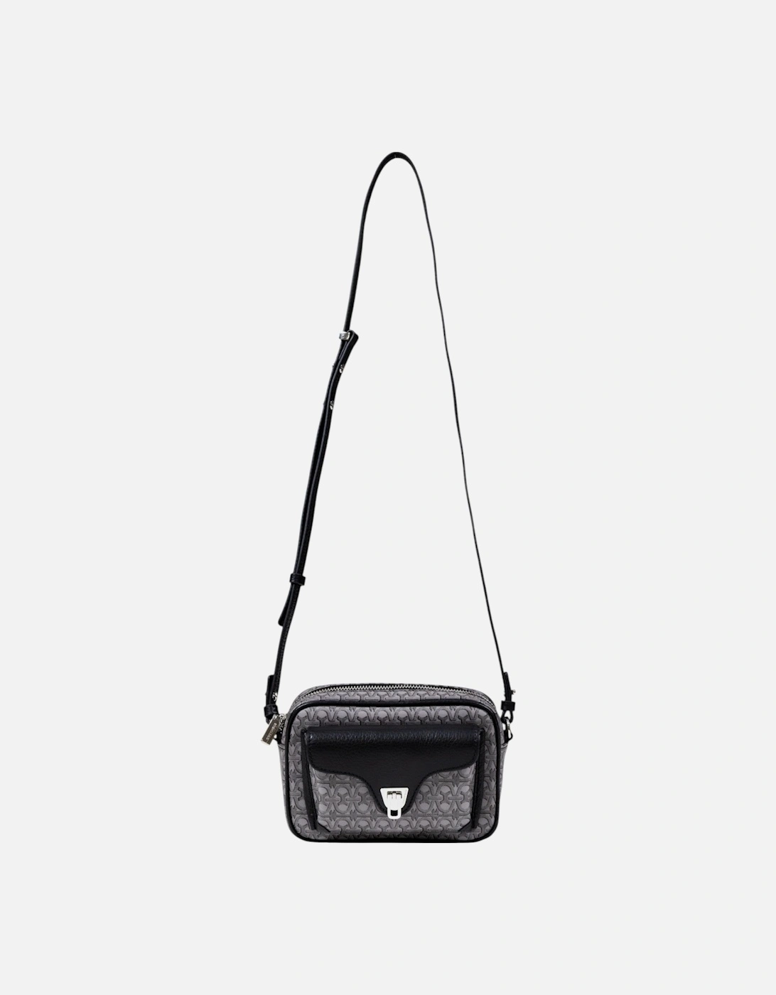 Leather Printed Shoulder Bag with Zip and Multiple Pockets, 4 of 3