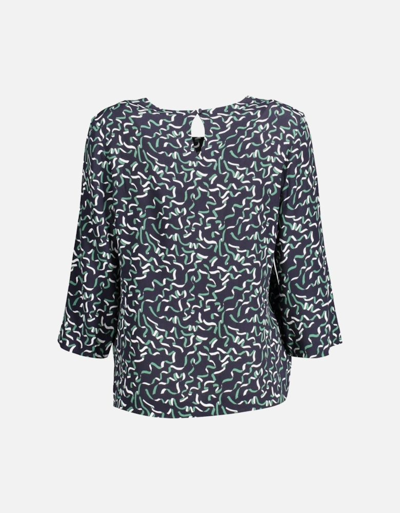 34 Sleeve Blouse Abstract Print