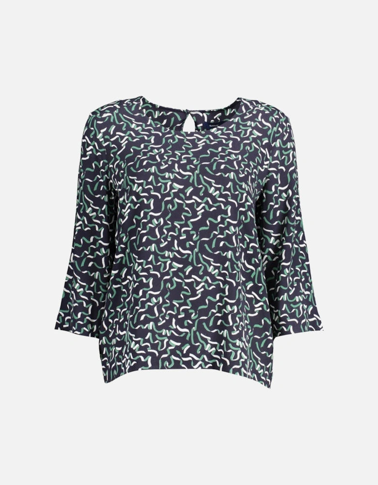34 Sleeve Blouse Abstract Print