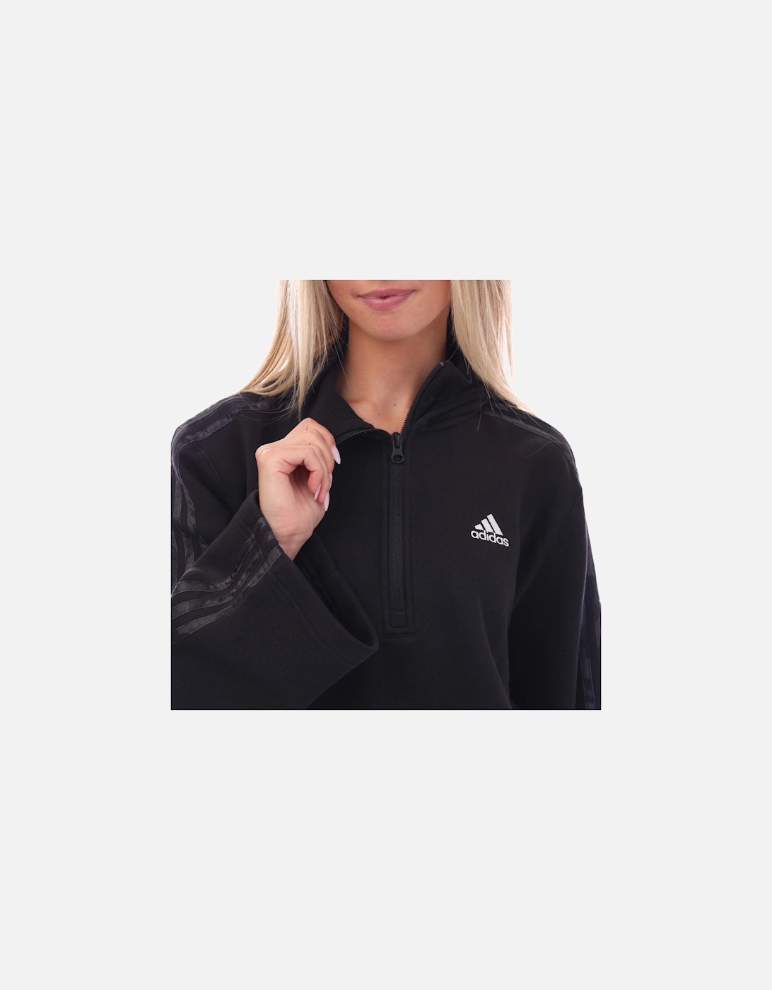 Floral Graphic 3-Stripes Fleece Zip Hoodie