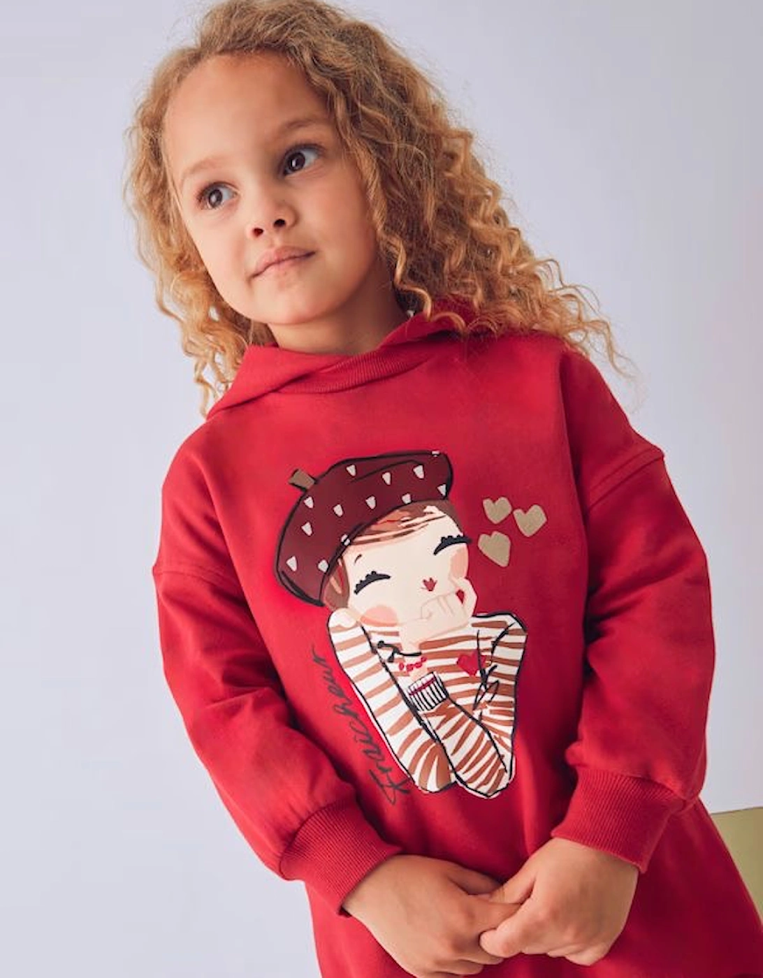 GIRLS RED HOODED DRESS/LEGGINGS SET 4.928, 5 of 4