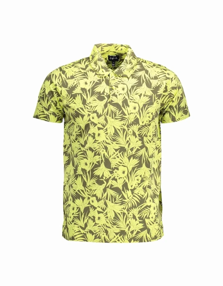 Floral Print Polo Shirt Short Sleeve