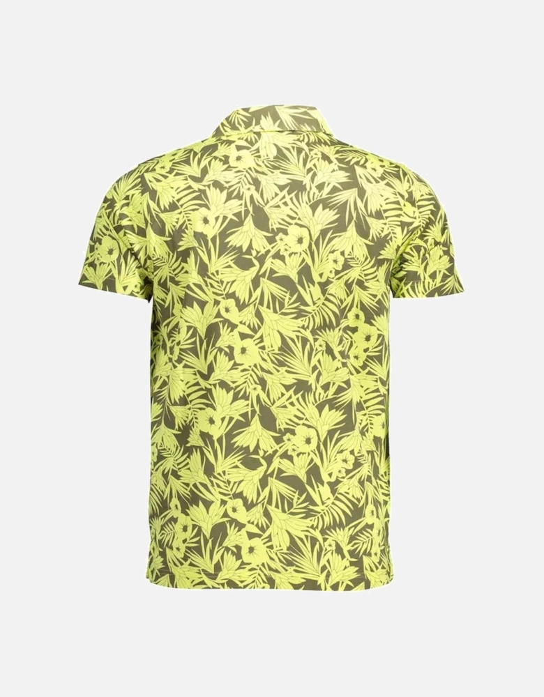 Floral Print Polo Shirt Short Sleeve