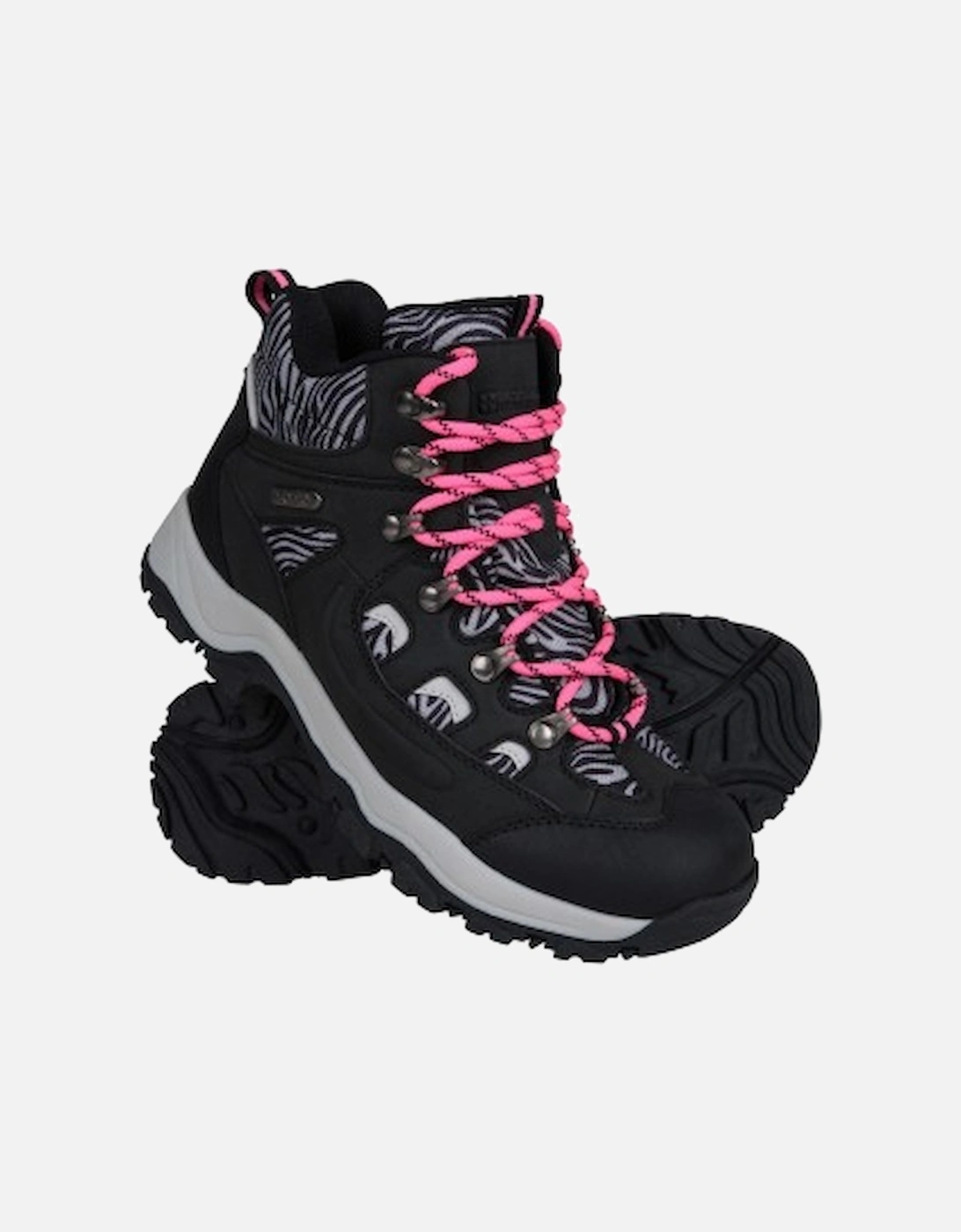 Womens/Ladies Adventurer Leopard Print Faux Suede Waterproof Walking Boots, 2 of 1