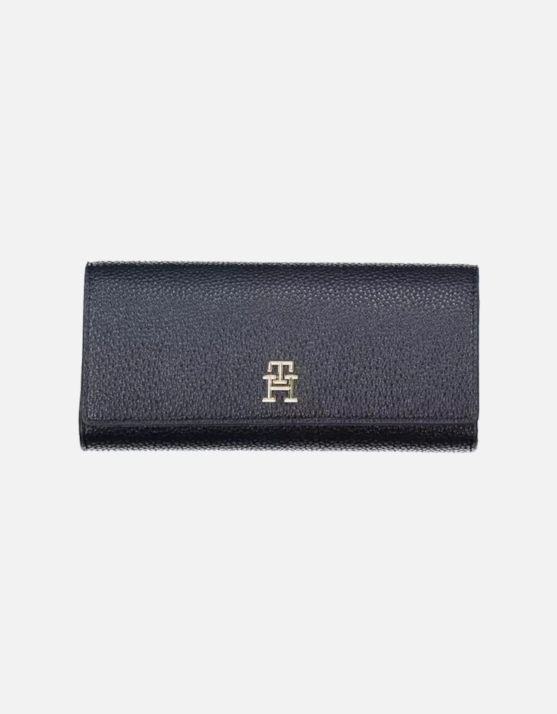 TH Wallet Pebbled Leather Navy
