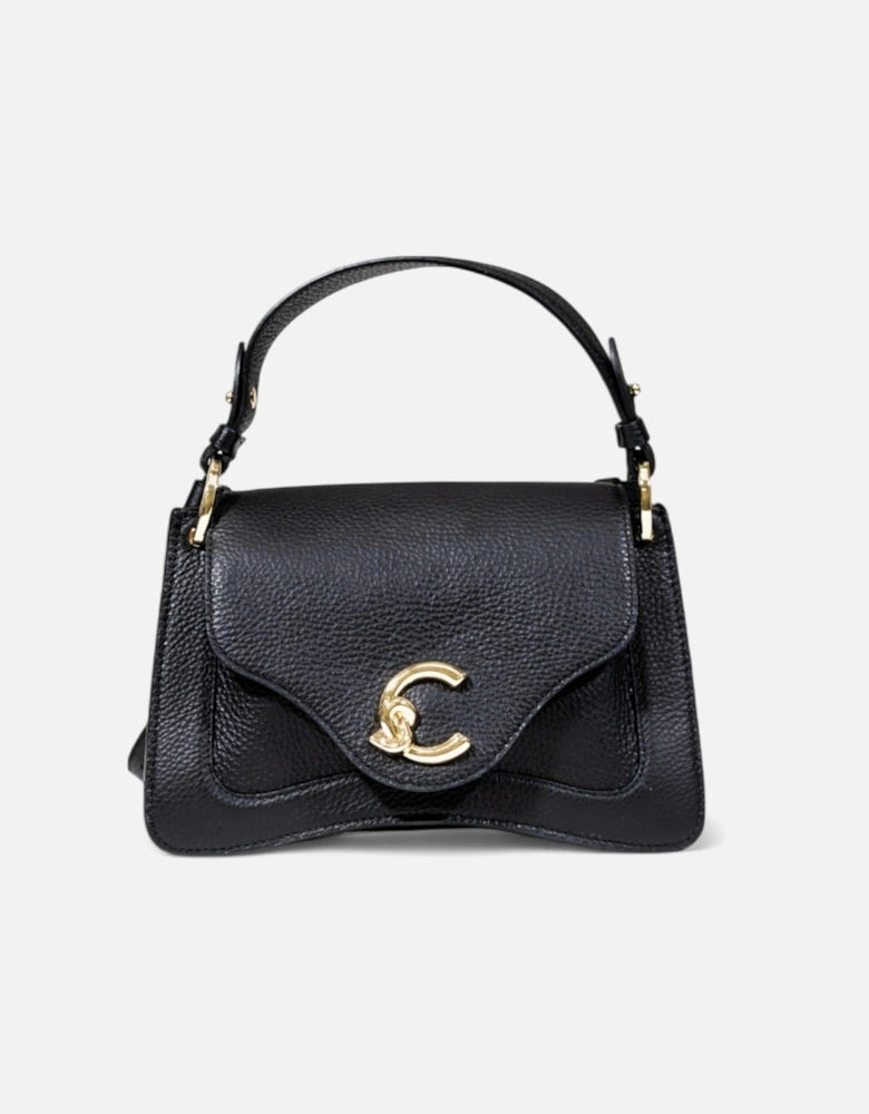 Leather Handbag with Shoulder Strap and Inside Pockets