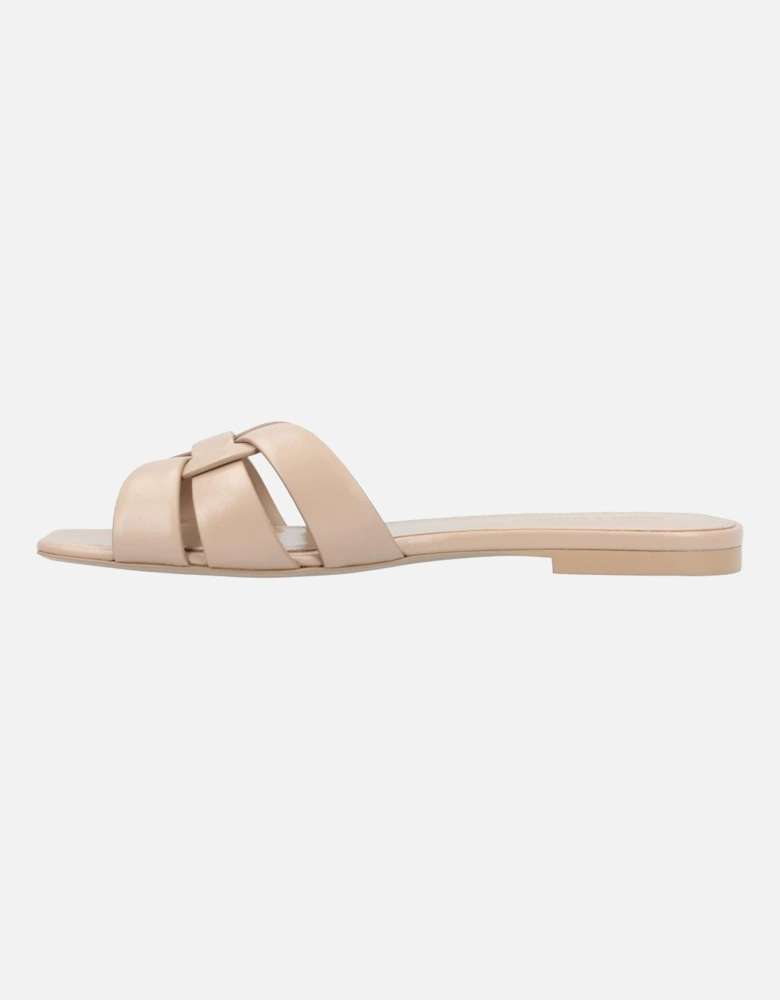 Elegant Woven Leather Flat Sandals - Comfortable Slip-On Style