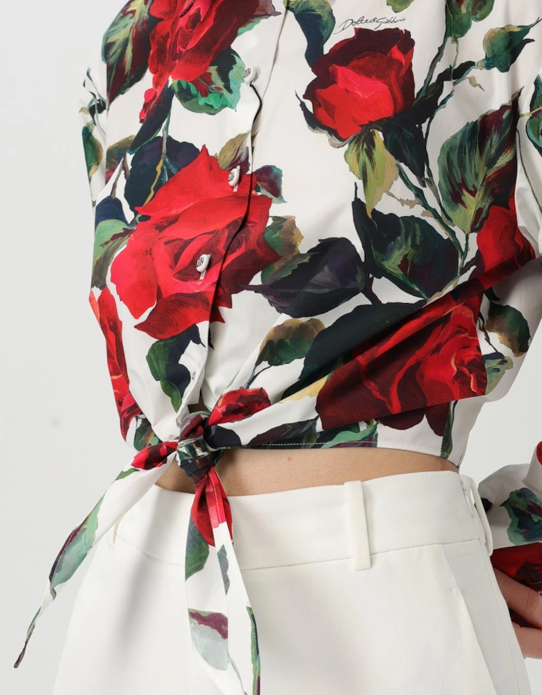 Floral Print TieFront Blouse