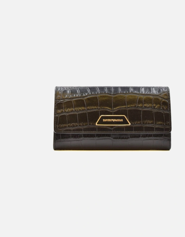 Leather Wallet with Automatic Button Fastening