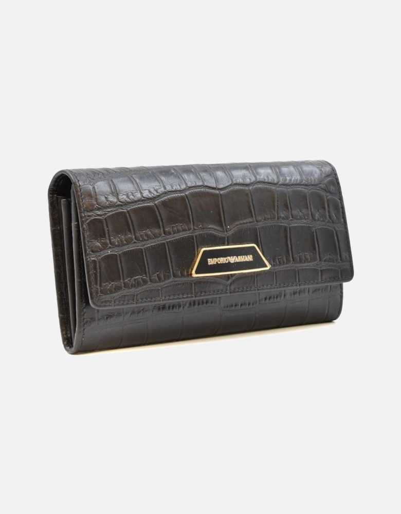 Leather Wallet with Automatic Button Fastening