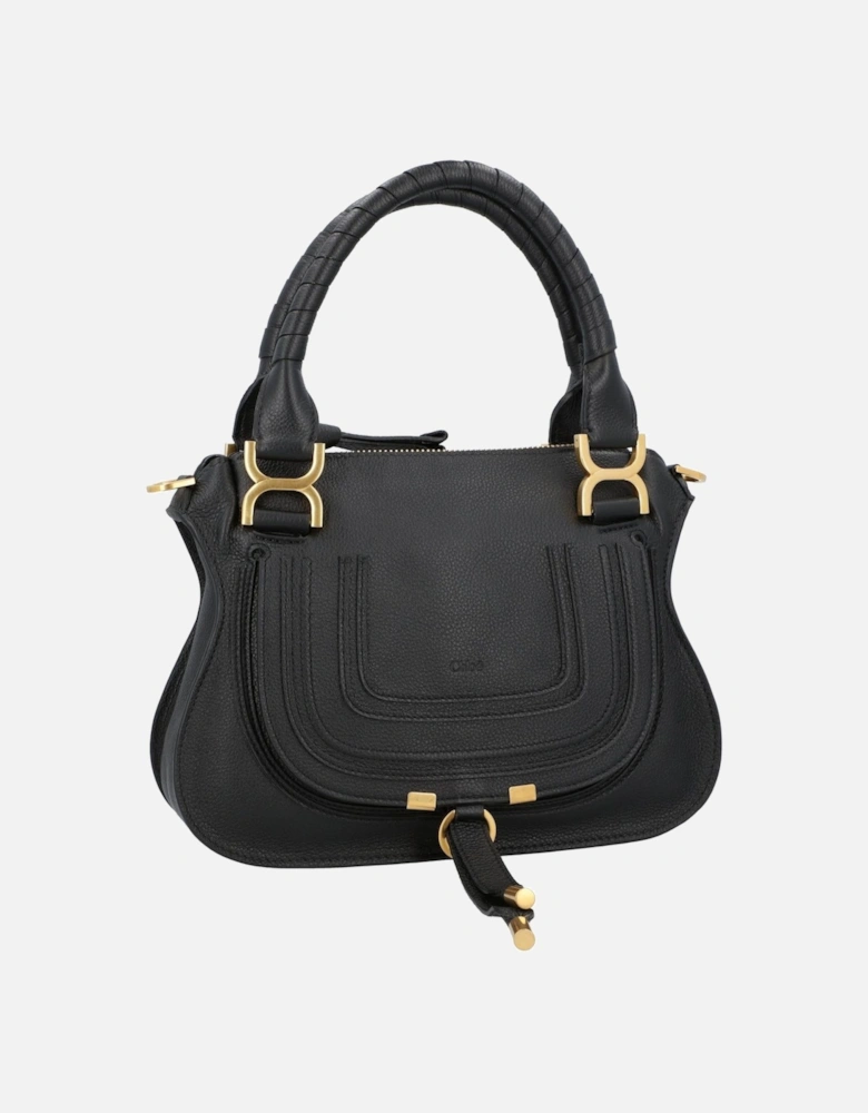Elegant Leather Handbag with Versatile Carrying Options and Secure Zip Closure