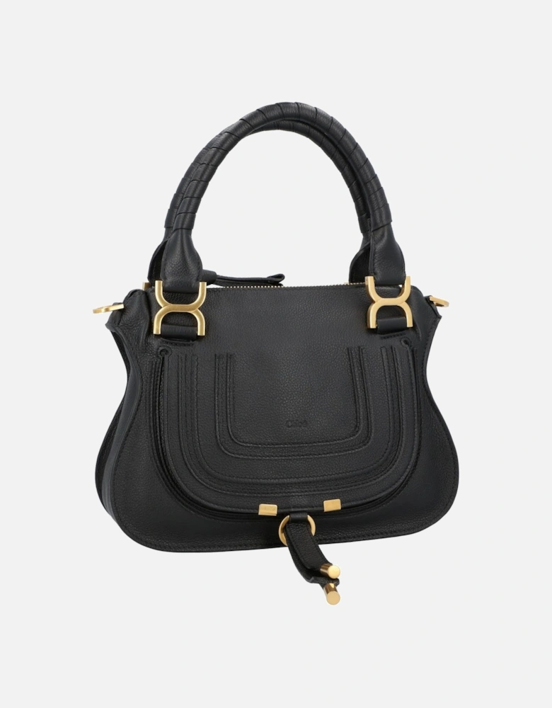 Elegant Leather Handbag with Versatile Carrying Options and Secure Zip Closure
