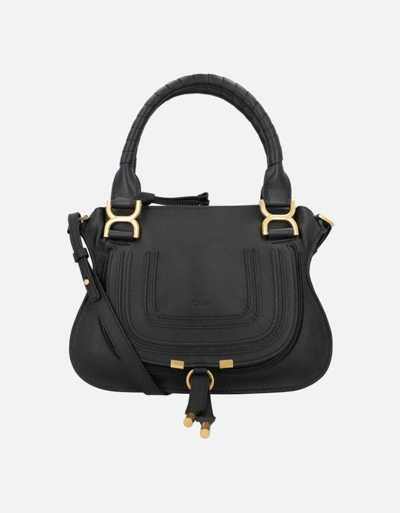 Elegant Leather Handbag with Versatile Carrying Options and Secure Zip Closure