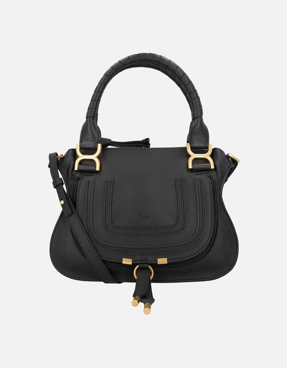 Elegant Leather Handbag with Versatile Carrying Options and Secure Zip Closure
