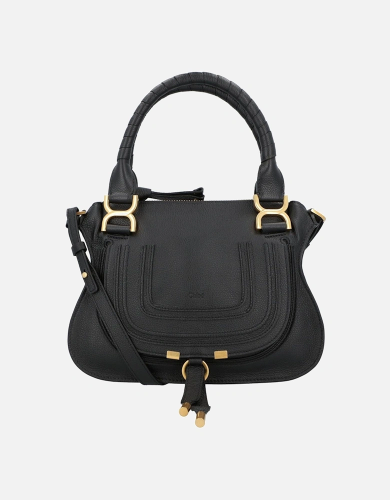 Elegant Leather Handbag with Versatile Carrying Options and Secure Zip Closure