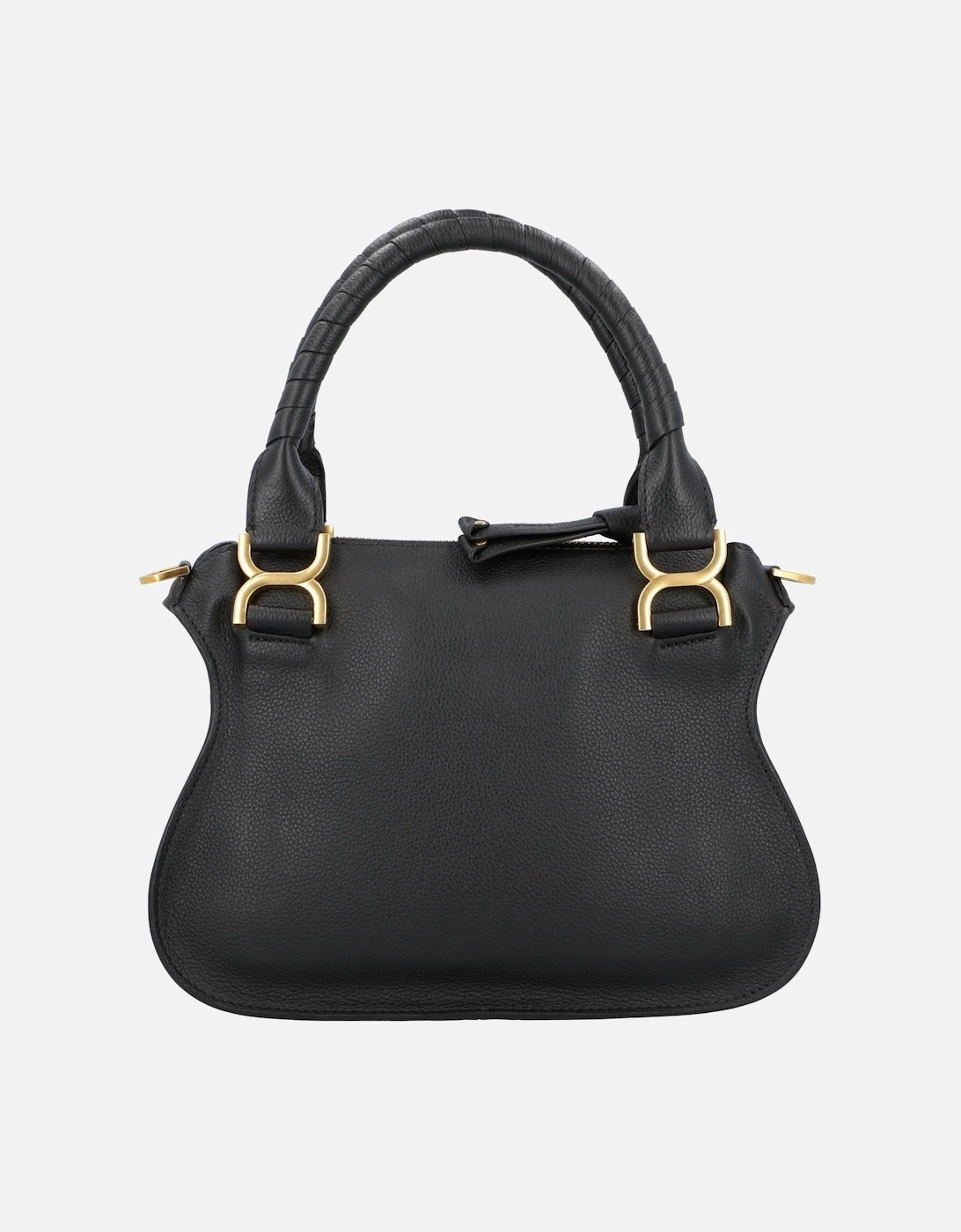 Elegant Leather Handbag with Versatile Carrying Options and Secure Zip Closure