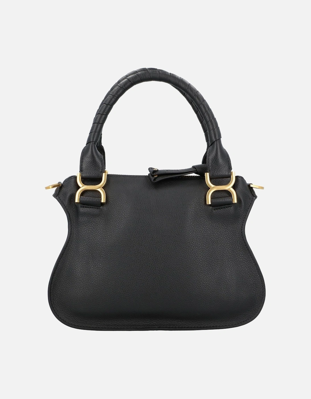 Elegant Leather Handbag with Versatile Carrying Options and Secure Zip Closure