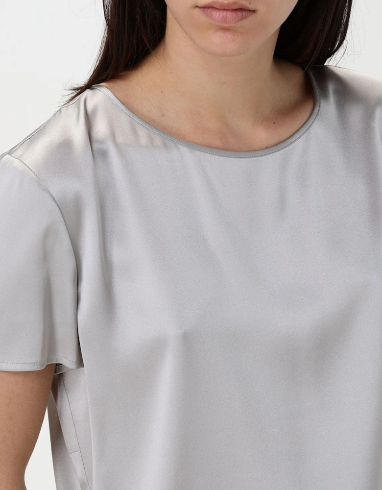 Silk Short Sleeve Blouse