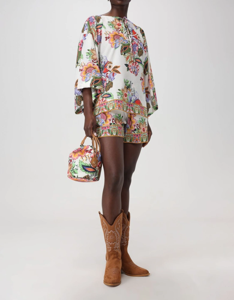 Floral Print Silk Loungewear Set