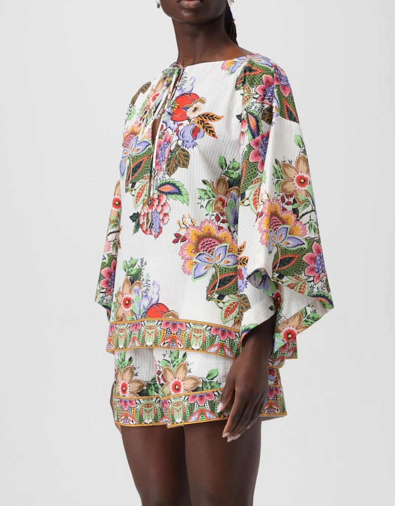 Floral Print Silk Loungewear Set