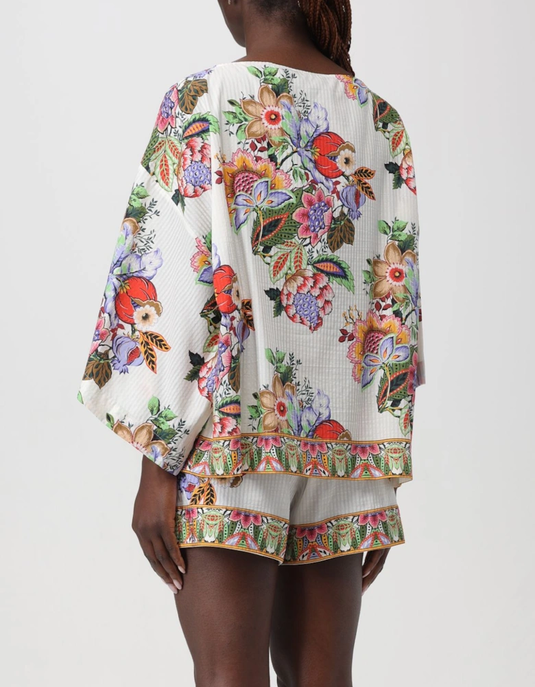 Floral Print Silk Loungewear Set