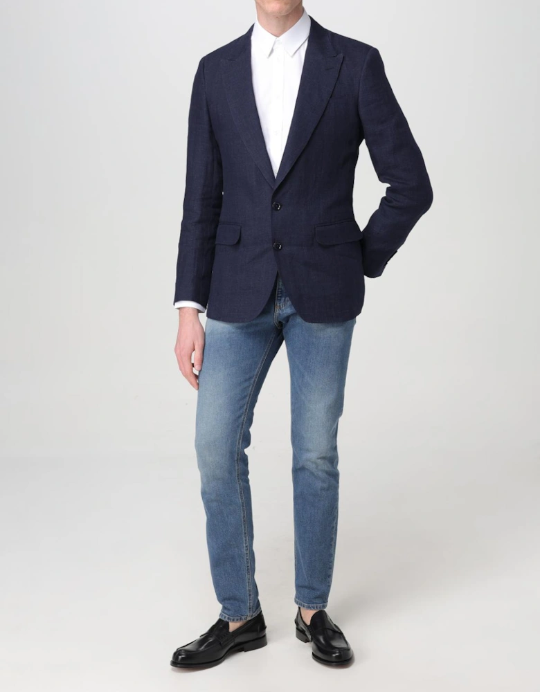 Linen Blazer Notch Lapel