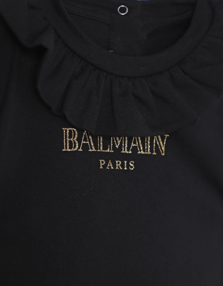 Girls Ruffled Collar Logo TShirt