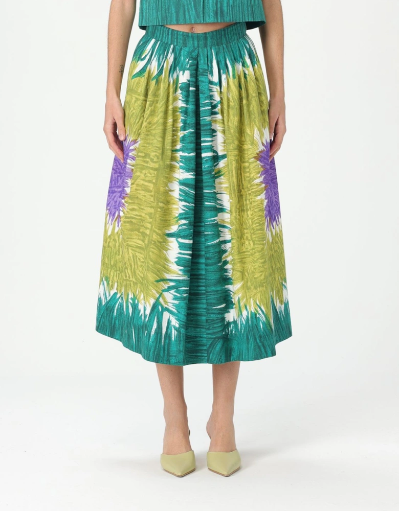 Printed Midi Skirt Pleated ALine