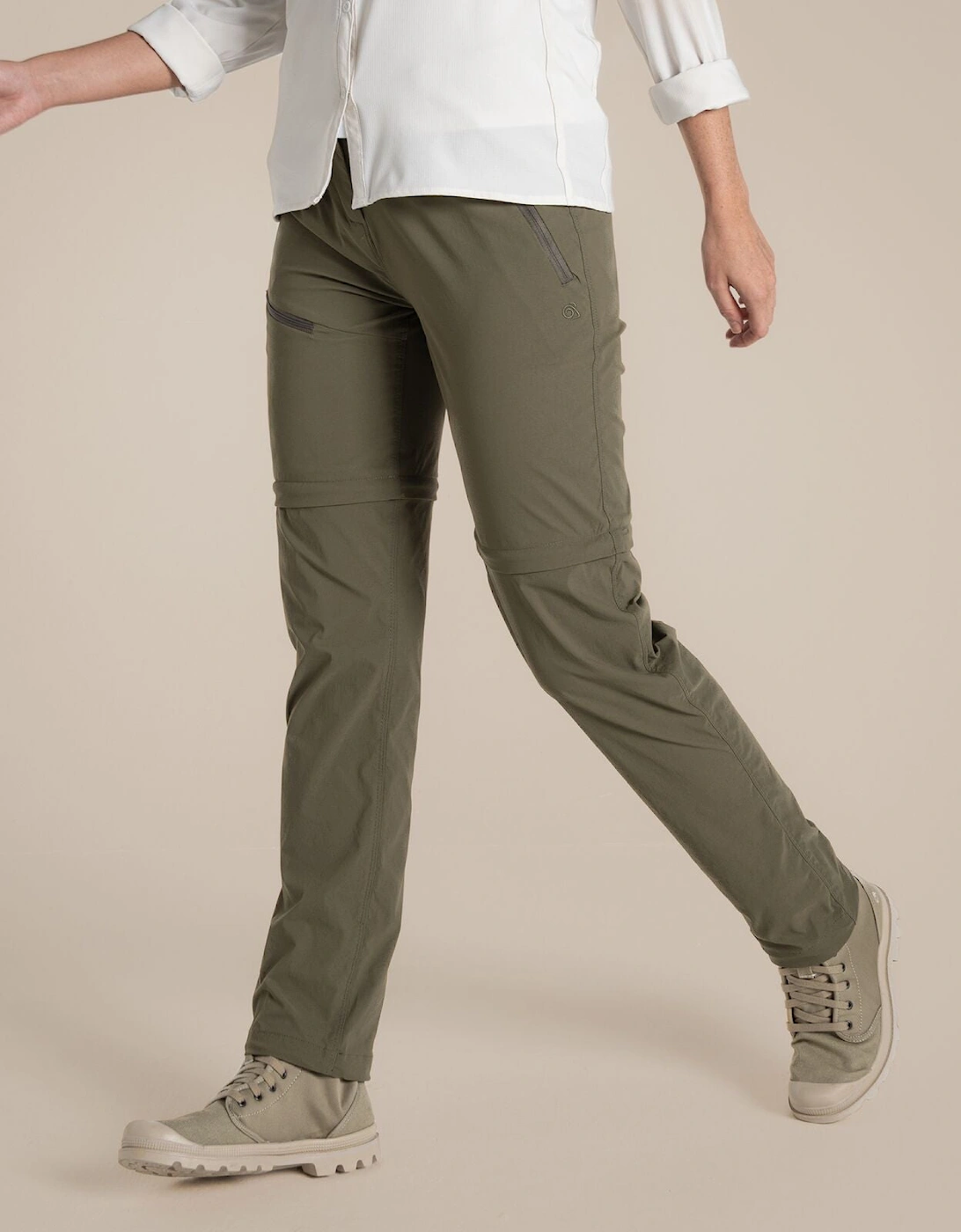 Women's Craghoppers Womens NosiLife Pro III Zip Off Walking Trousers - Tan - Size: 10 s