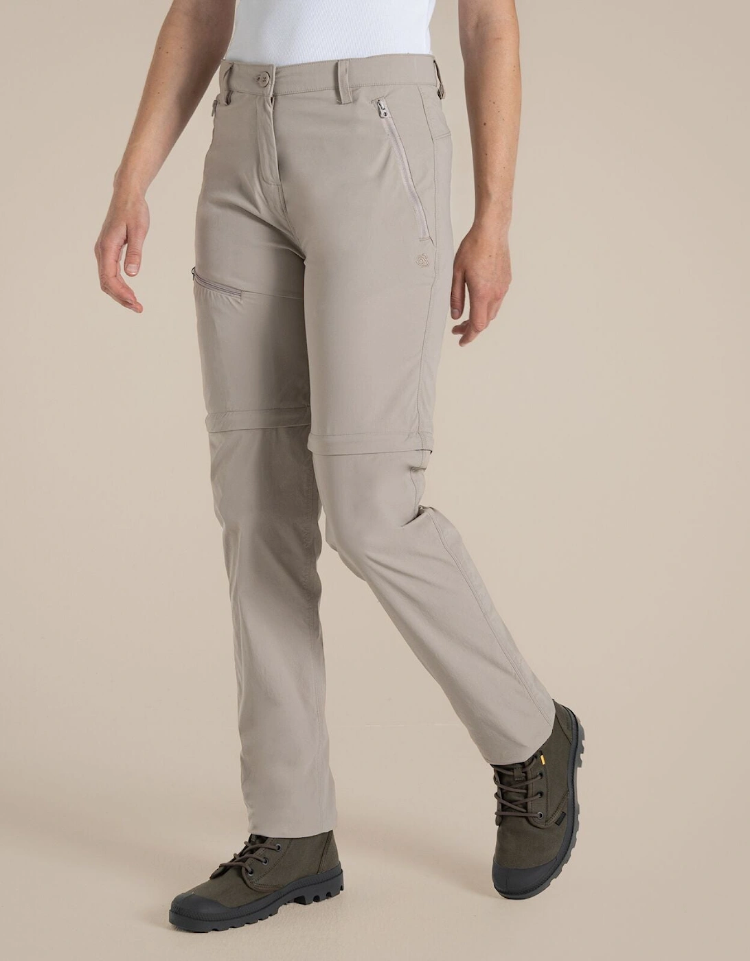 Women's Craghoppers Womens NosiLife Pro III Zip Off Walking Trousers - Tan - Size: 10 r