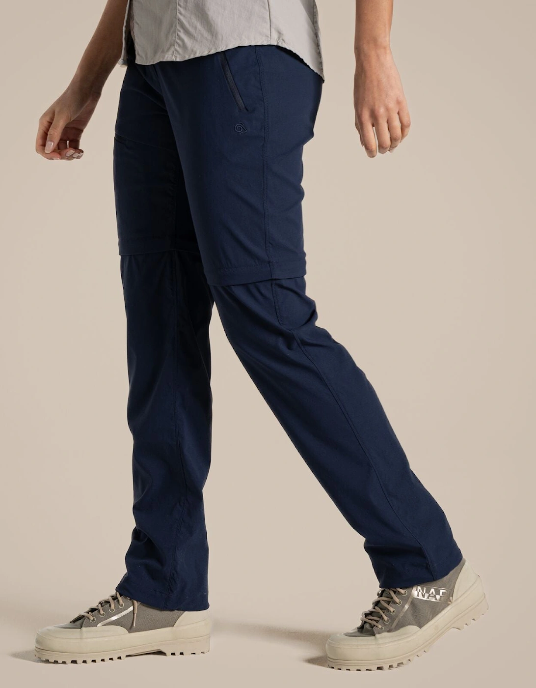 Women's Craghoppers Womens NosiLife Pro III Zip Off Walking Trousers - Navy - Size: 8 r