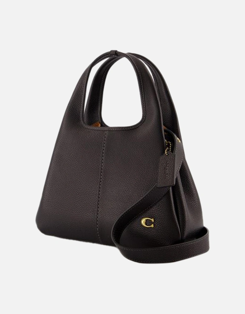 Leather Shoulder Bag with Top Handles and Crossbody Option