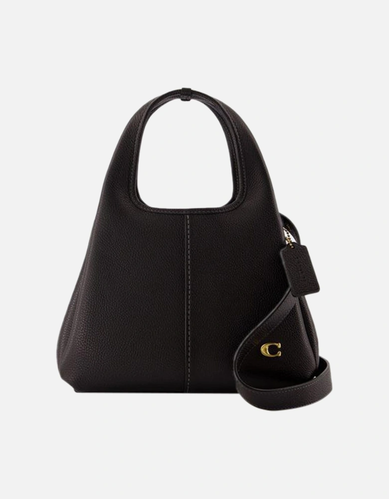 Leather Shoulder Bag with Top Handles and Crossbody Option