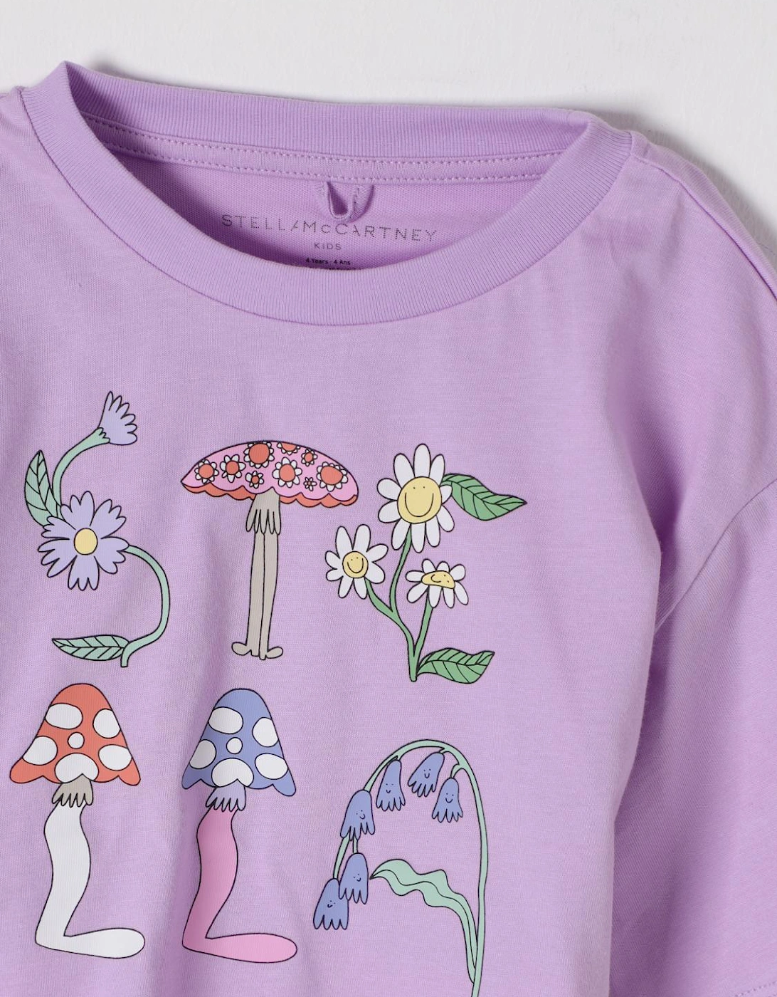 Kids Floral Mushroom Graphic Crop Top