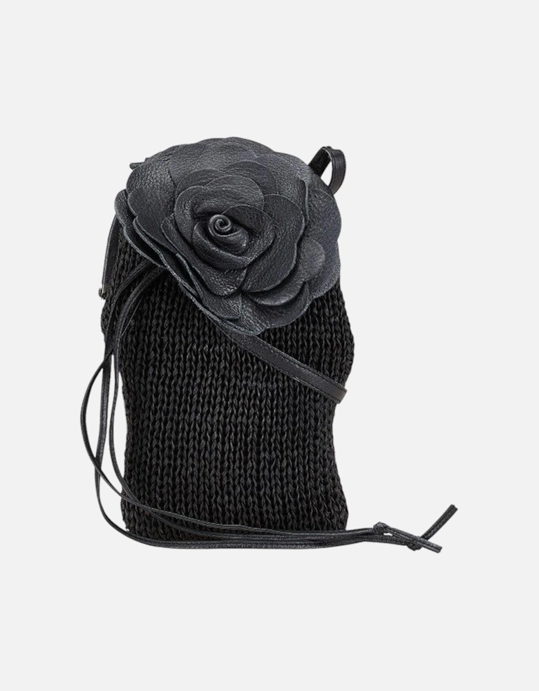 Leather Flower Crossbody Shoulder Bag