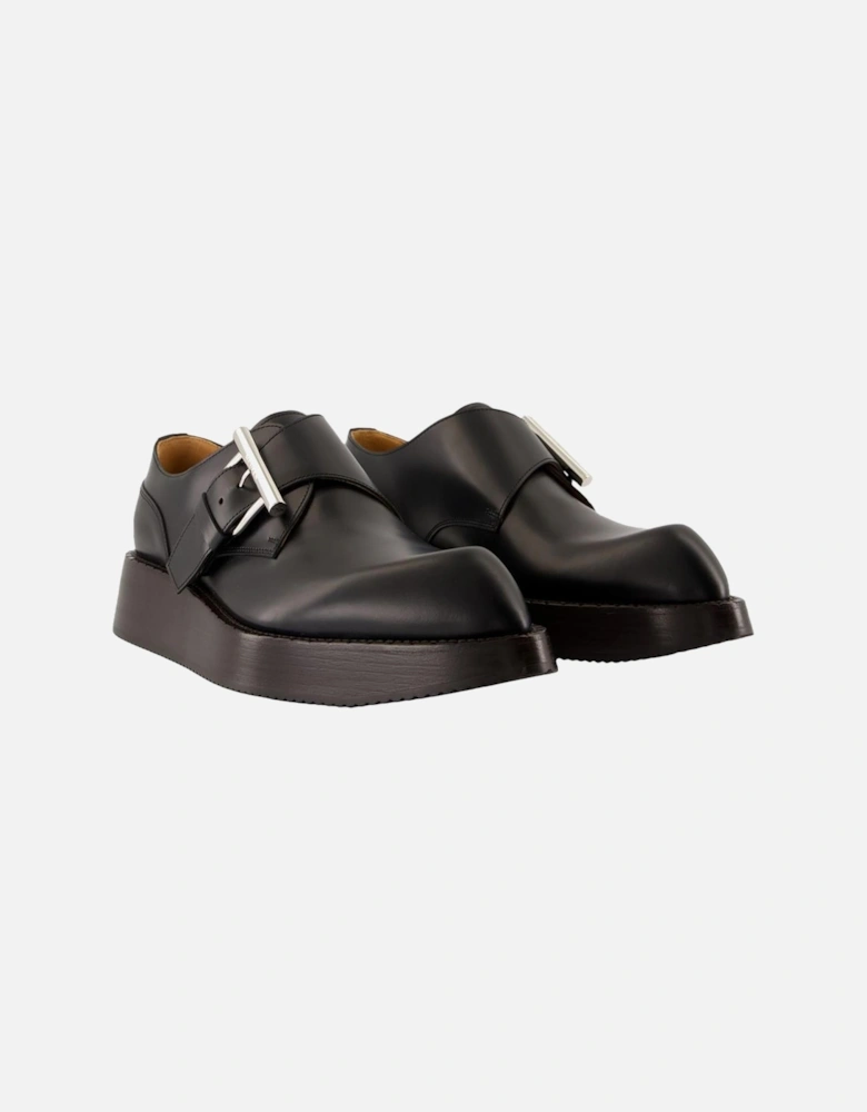 Elegant Leather T-Bar Loafers with Round Toe