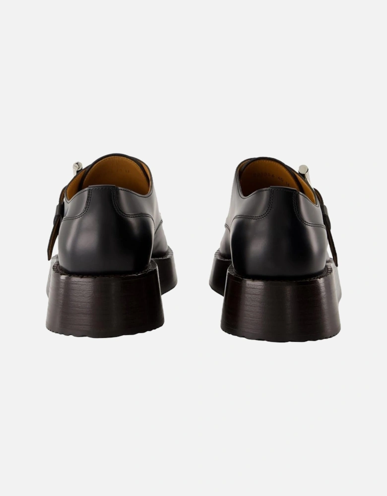 Elegant Leather T-Bar Loafers with Round Toe