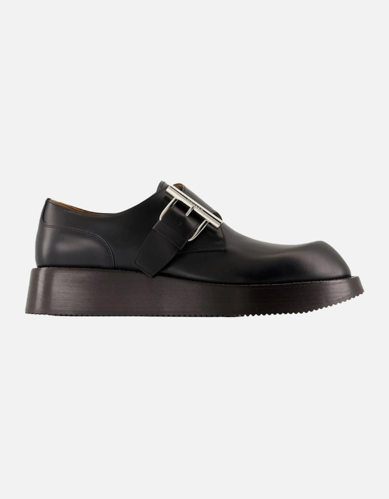 Elegant Leather T-Bar Loafers with Round Toe