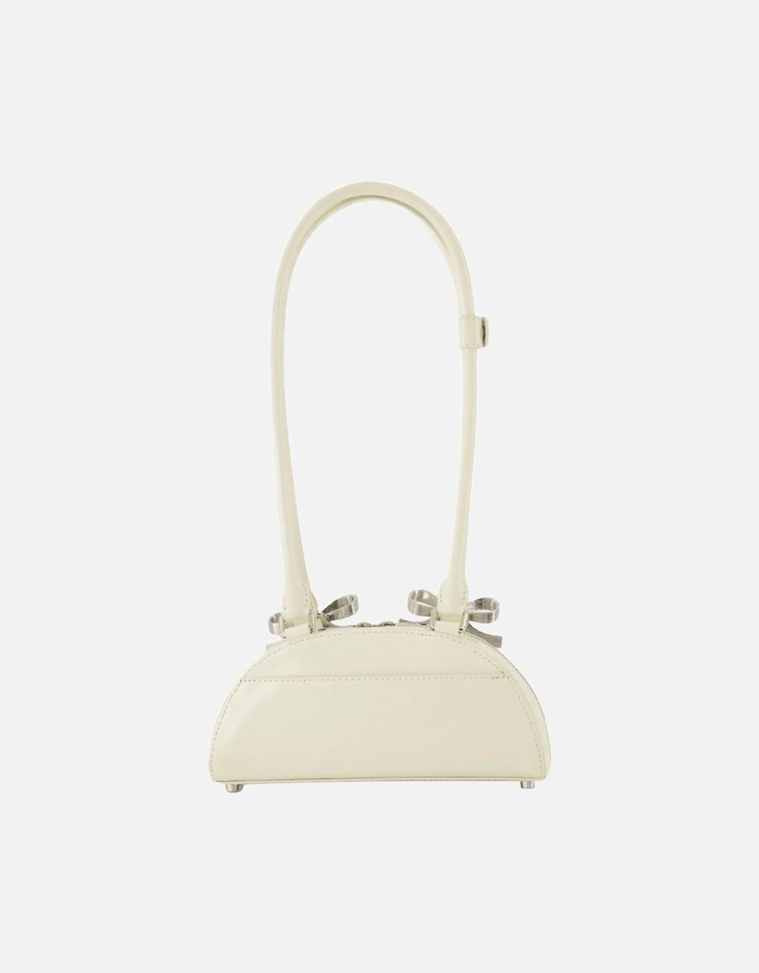 Curved Mini Leather Shoulder Bag with Top Handles
