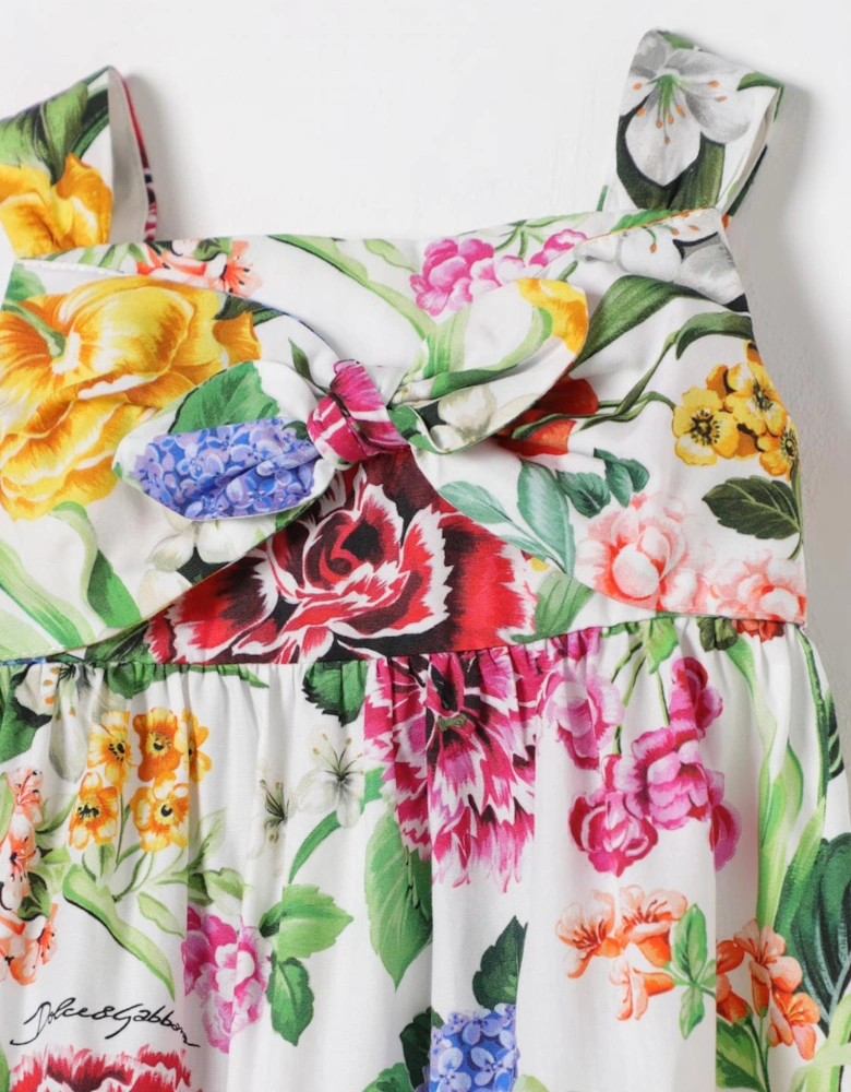 Floral Romper Bow Detail