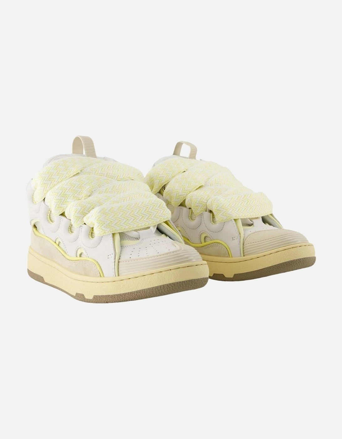 Curb Leather Sneakers with Smooth Calfskin and Top Laces