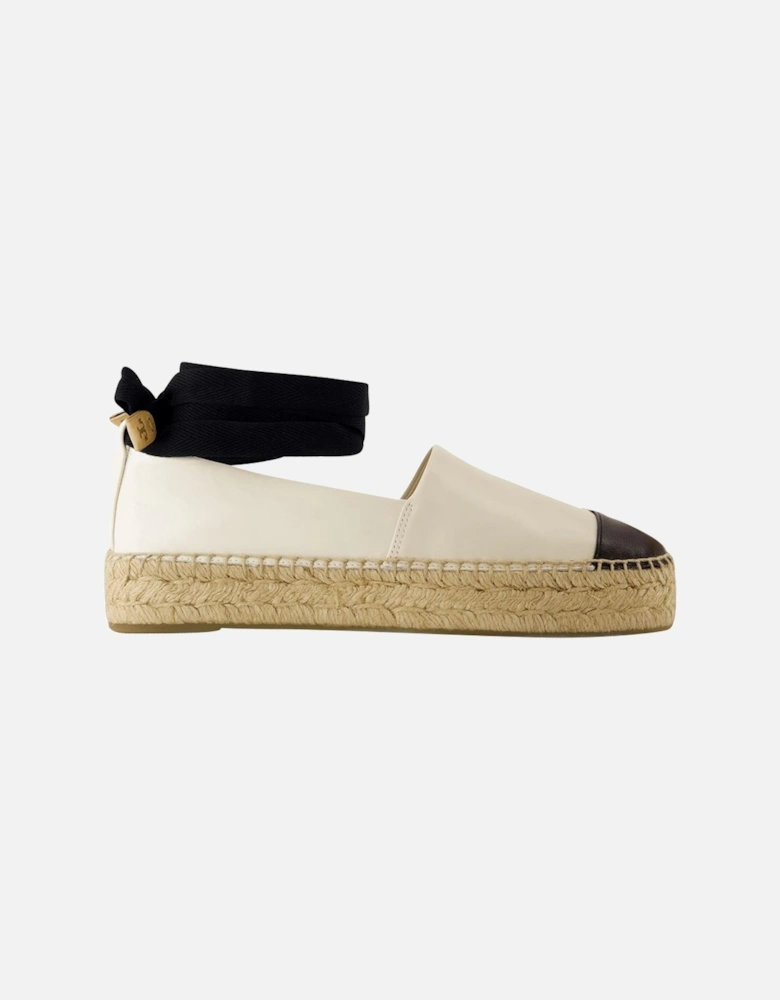 Cap Toe Leather Espadrilles