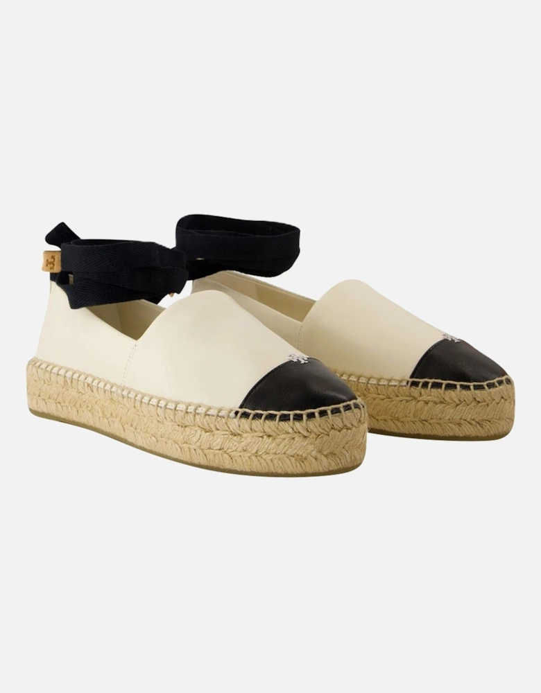 Cap Toe Leather Espadrilles