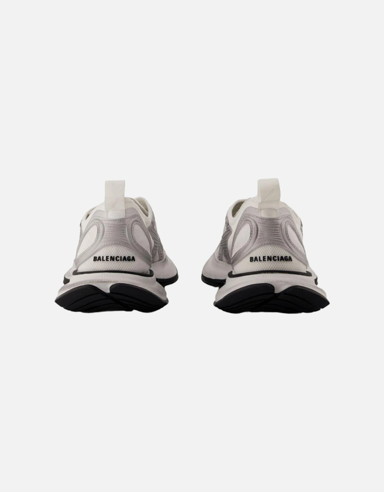 Synthetic Circuit Sneakers with Lace-Up Closure