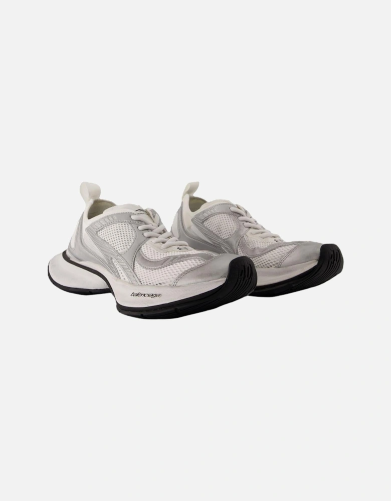 Synthetic Circuit Sneakers with Lace-Up Closure
