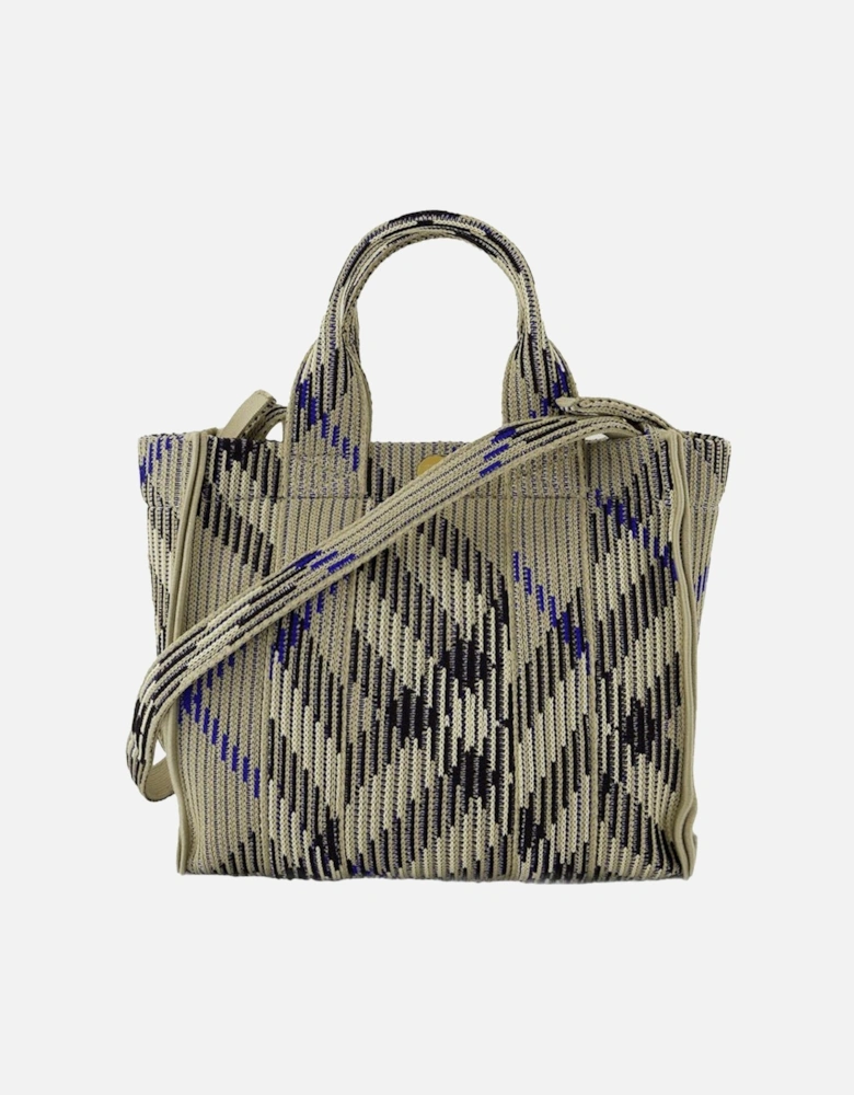 Mini Knit Shopper Bag with Top Handle and Interior Pockets