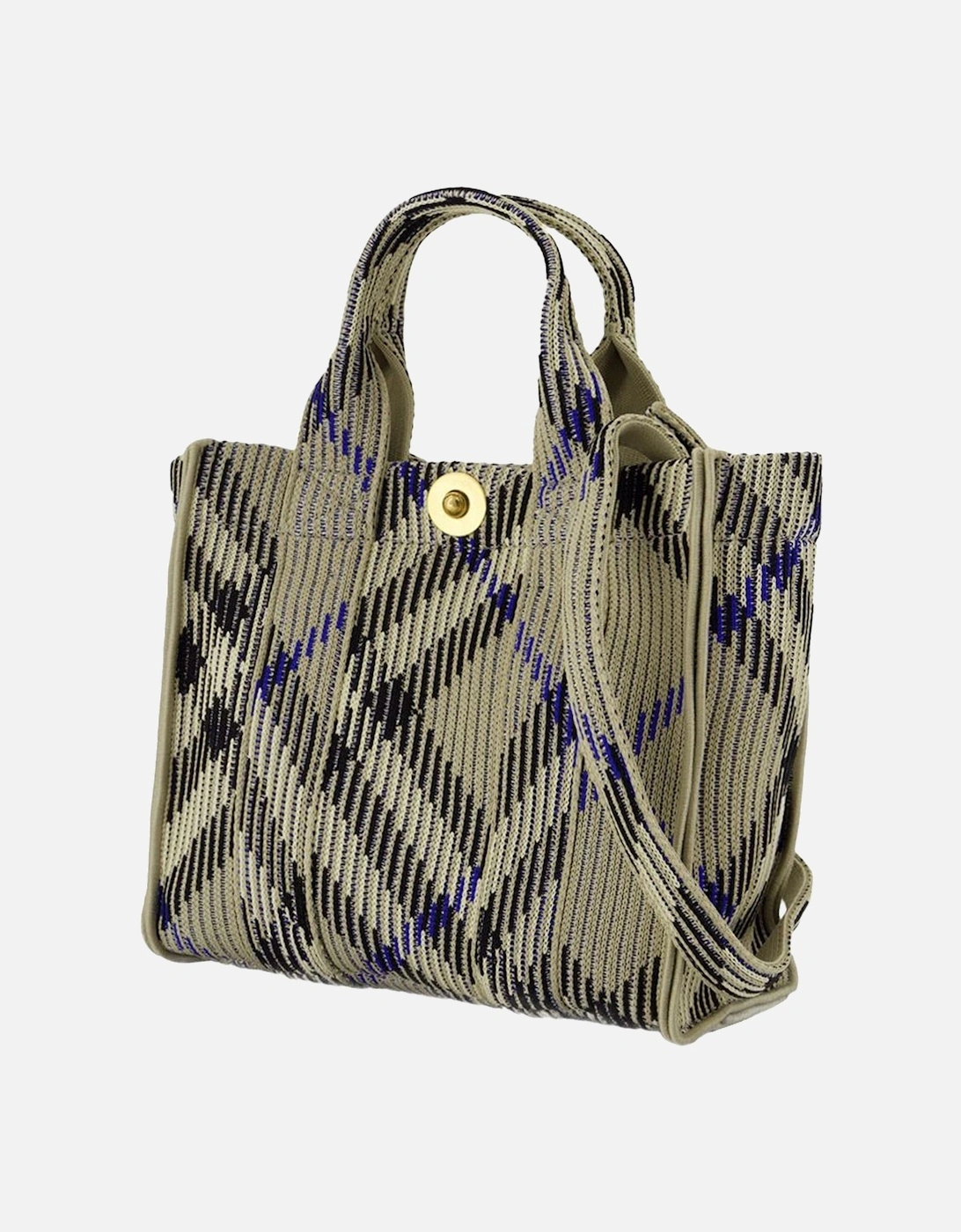 Mini Knit Shopper Bag with Top Handle and Interior Pockets
