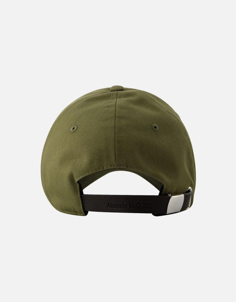 Khaki/Black Cotton Varsity Skull Cap