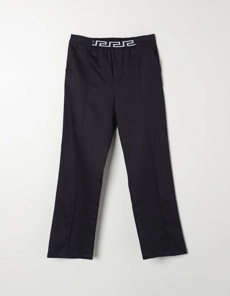 Greek Fret Elastic Waistband Pants